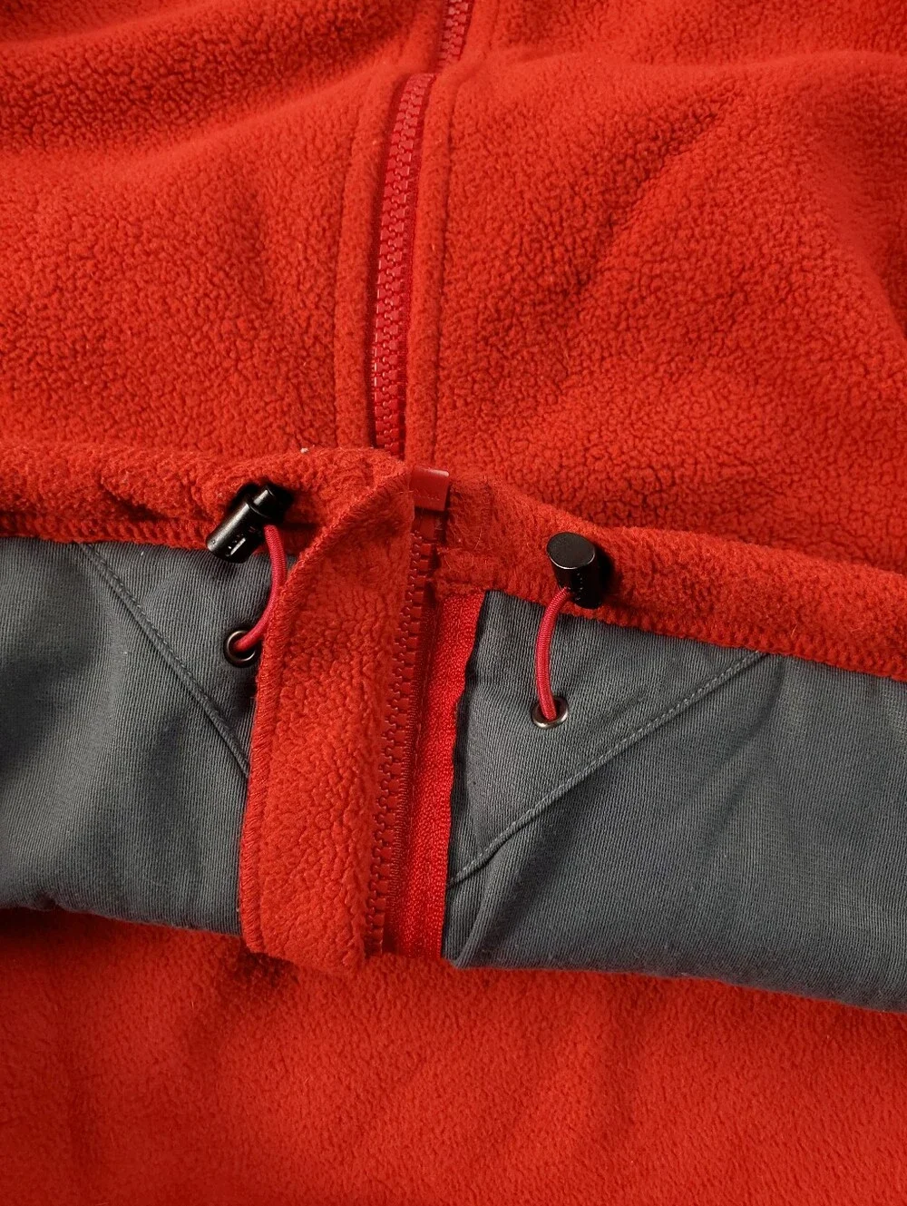The North Face Khumbu 2 Jacket Mens Small Full Zip Fleece Red Gray Hiking